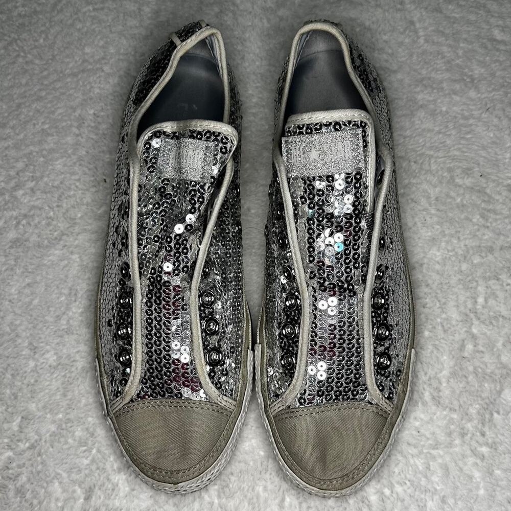 Stunning Chuck Taylor Converse All Star Women's Size 11 - Neiman Marcus Silver